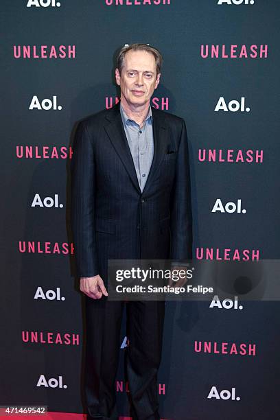 Actor Steve Buscemi at AOL Newfronts 2015 at 4 World Trade Center on April 28, 2015 in New York City.
