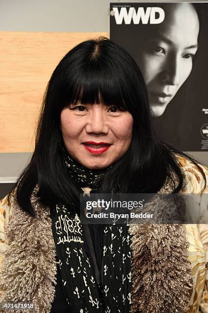 Designer Anna Sui attends the WWD relaunch party at The NoMad Hotel on April 28, 2015 in New York City.