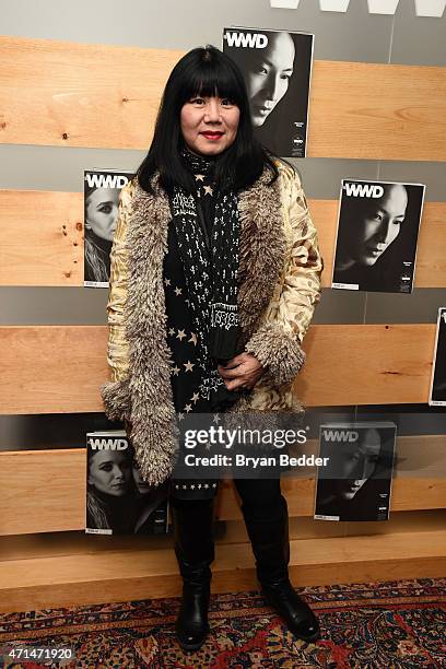 Designer Anna Sui attends the WWD relaunch party at The NoMad Hotel on April 28, 2015 in New York City.