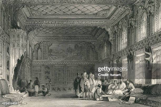 ottoman palace - denizli stock illustrations