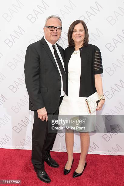 Executive producer Joseph Melillo and BAM President Karen Brooks Hopkins attend the 2015 Karen Gala at the Duggal Greenhouse on April 28, 2015 in New...