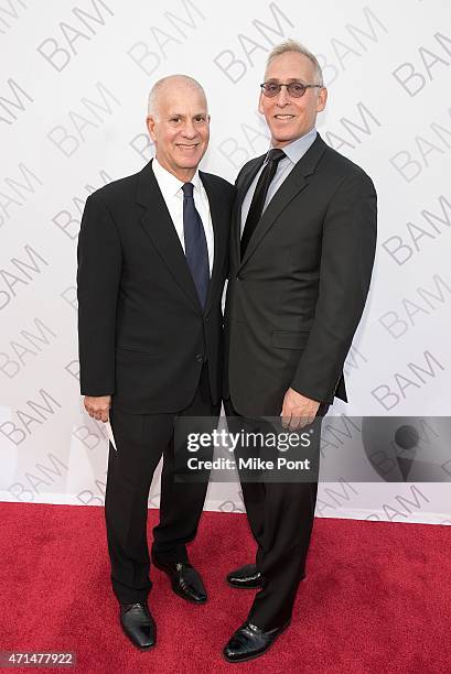 Richard Feldman and John Nathanson attend the 2015 Karen Gala at the Duggal Greenhouse on April 28, 2015 in New York City.