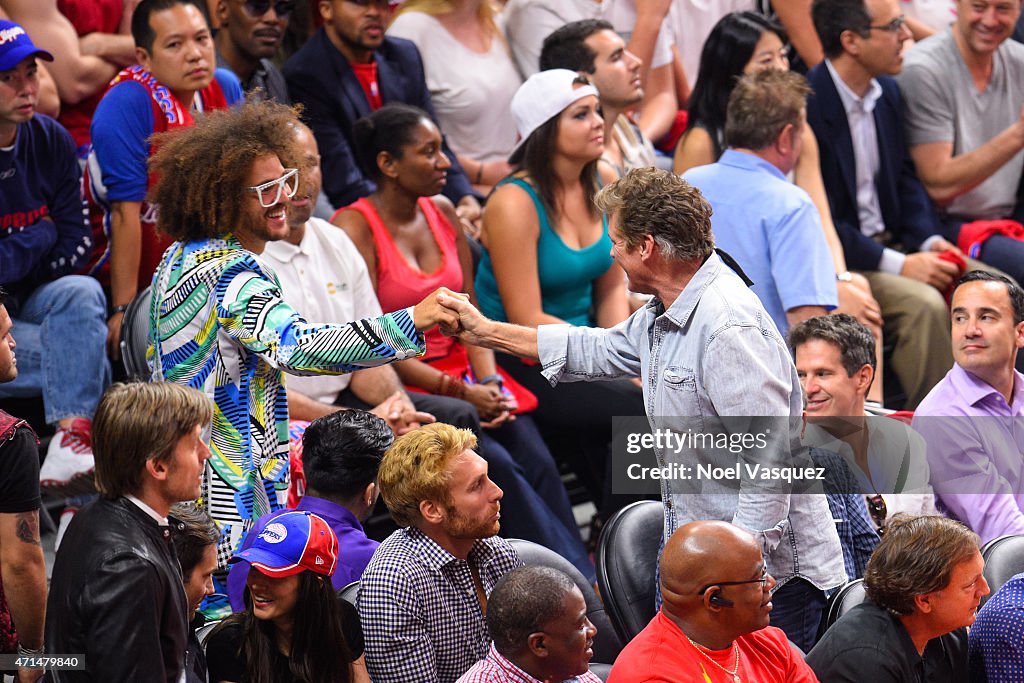 Celebrities At The Los Angeles Clippers Game