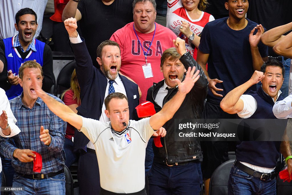 Celebrities At The Los Angeles Clippers Game