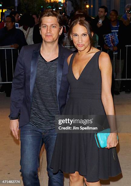 Singer/songwriter Rob Thomas and wife Marisol Maldonado attend The Cinema Society & Audi host a screening of Marvel's "Avengers: Age of Ultron" at...