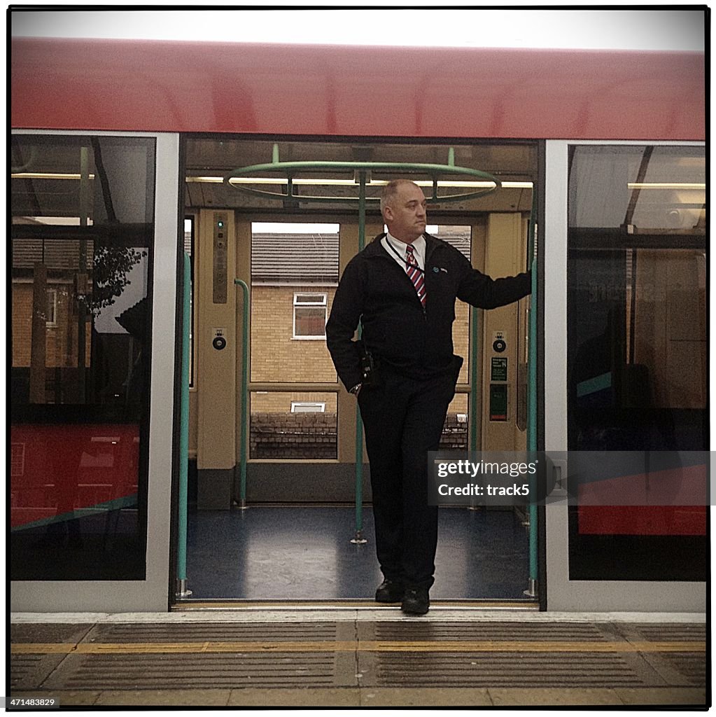 Train Operator On The London Docklands Light Railway High-Res Stock ...