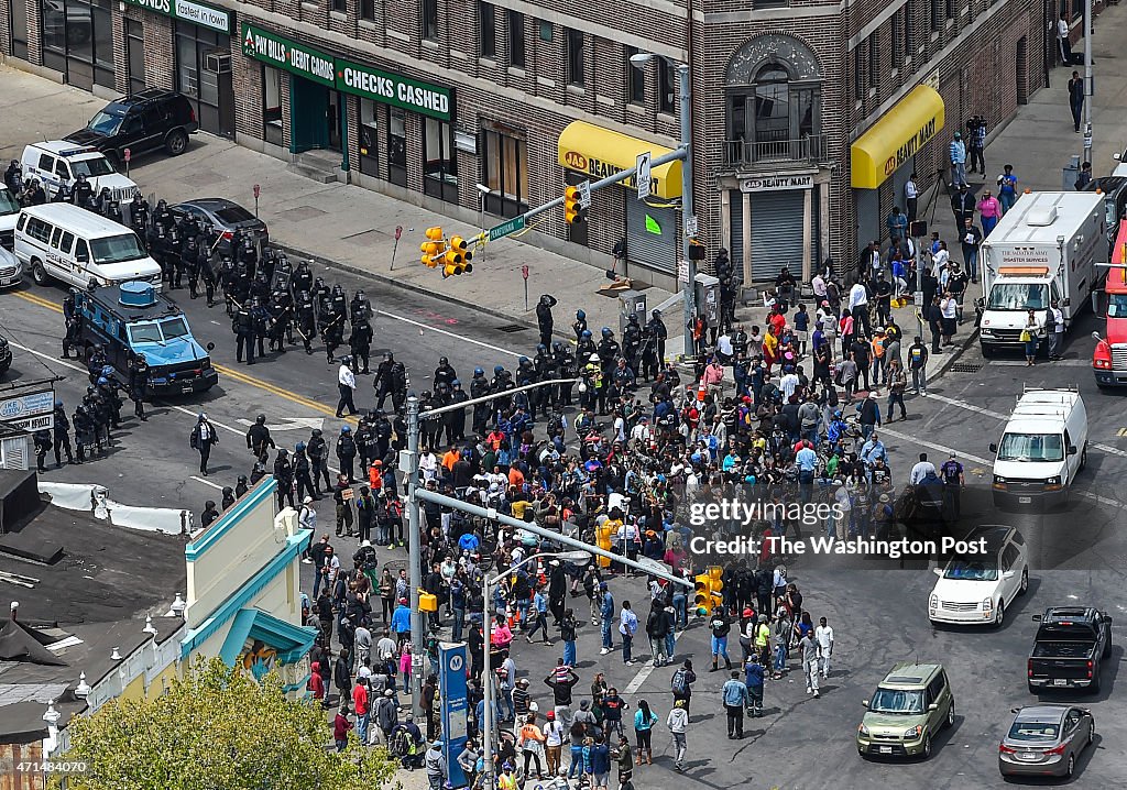 BALTIMORE, MD - APRIL 28: Shown is an aerial view at West North