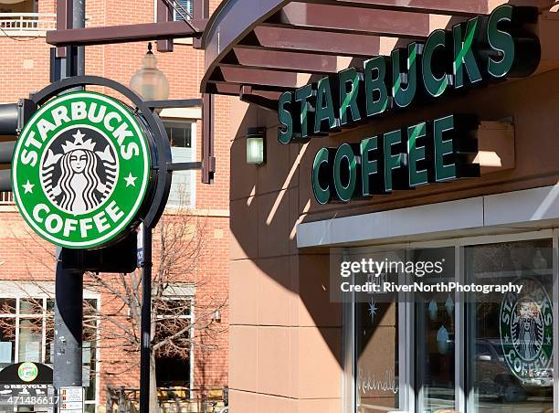 starbucks, golden - starbucks stock pictures, royalty-free photos & images