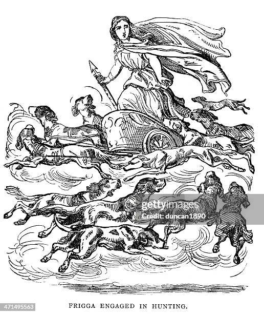 norse goddess frigg - norse gods stock illustrations