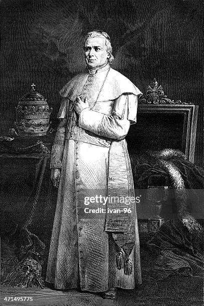 papst pius ix - papal tiara stock-grafiken, -clipart, -cartoons und -symbole