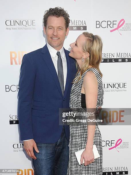 Actress Anne Heche and James Tupper arrive at the Los Angeles premiere of "Ride" at ArcLight Hollywood on April 28, 2015 in Hollywood, California.