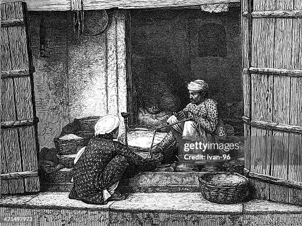 flour and grain merchant - finance and economy photos stock illustrations