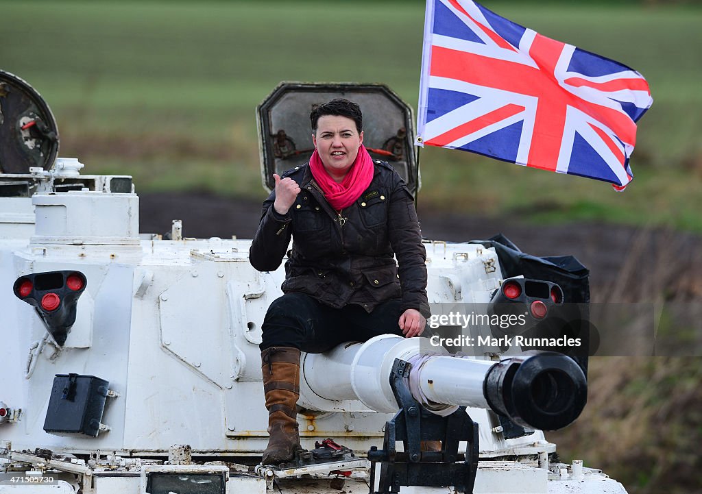 Scottish Conservative Leader Drives A Tank