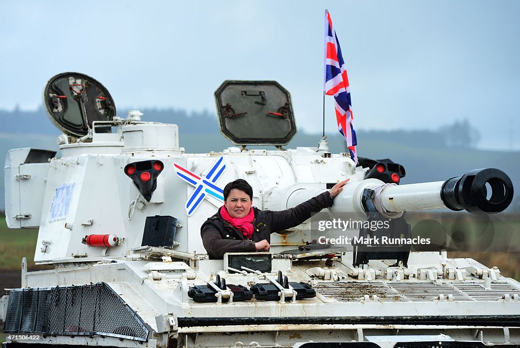 Scottish Conservative Leader Drives A Tank