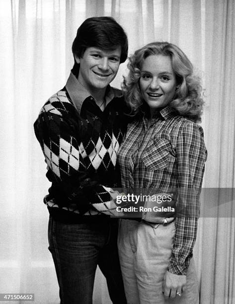 Actor Eric Scott and wife Karey-Louis pose for an exclusive photo session on January 20, 1982 at Karey-Louis and Eric Scott's condo in Studio City,...