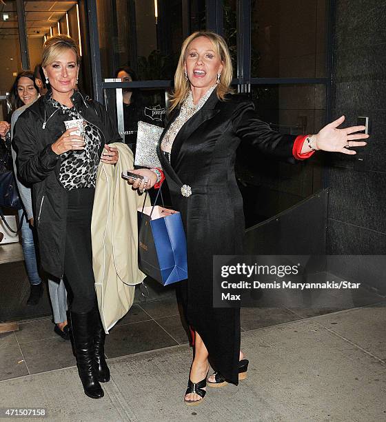 Sonja Morgan and Lea Black are seen on April 28, 2015 in New York City.