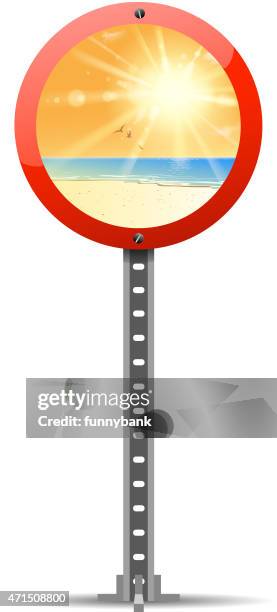 beach sun sign - shingles background stock illustrations