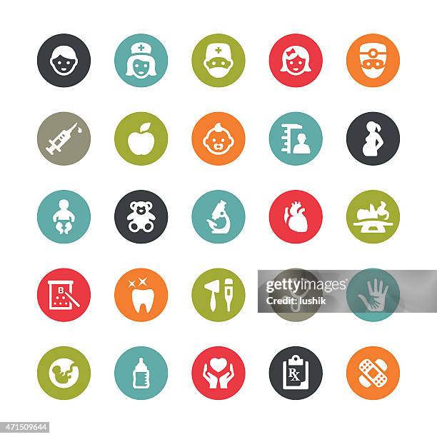 healthcare and medicine related vector icons / ringico series - fetus heart stock illustrations