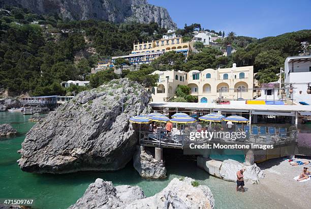 marina piccola in capri, italy - a capri stock pictures, royalty-free photos & images