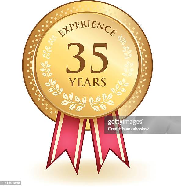 stockillustraties, clipart, cartoons en iconen met thirty five years experience - 35 39 years