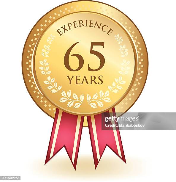 sixty five years experience - late 60s stock illustrations