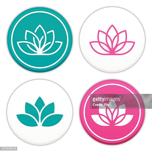 ilustraciones, imágenes clip art, dibujos animados e iconos de stock de flor de loto símbolos - wellness