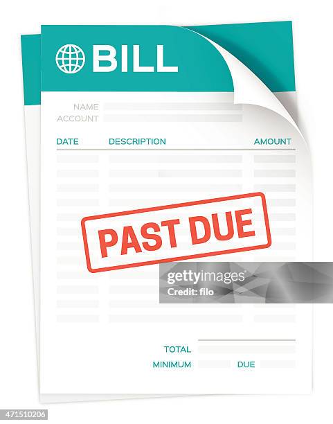 bildbanksillustrationer, clip art samt tecknat material och ikoner med past due bill - balance sheet