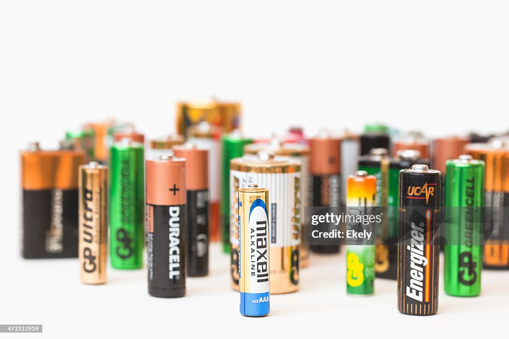 Collection of different battery brands