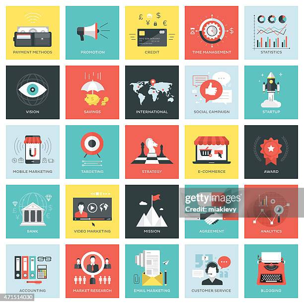 business icons squares - typewriter vector stock illustrations