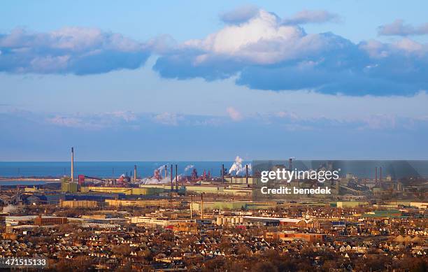 hamilton, ontario, industrial sector - hamilton ontario stock pictures, royalty-free photos & images