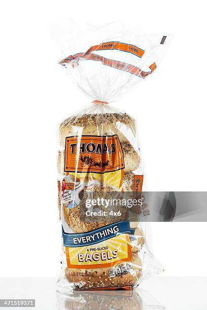 thomas brand bagels - bread packet stock pictures, royalty-free photos & images
