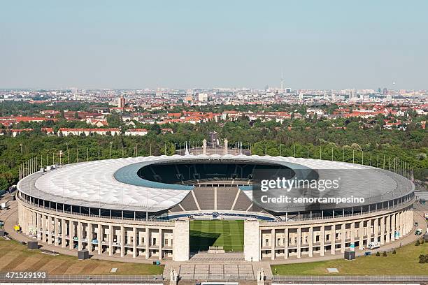 berlin olympic stadium - olympic stadium stock pictures, royalty-free photos & images