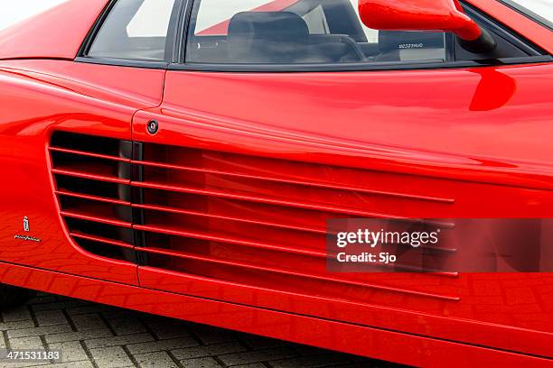 ferrari 512 tr detail - air intake shaft stock pictures, royalty-free photos & images