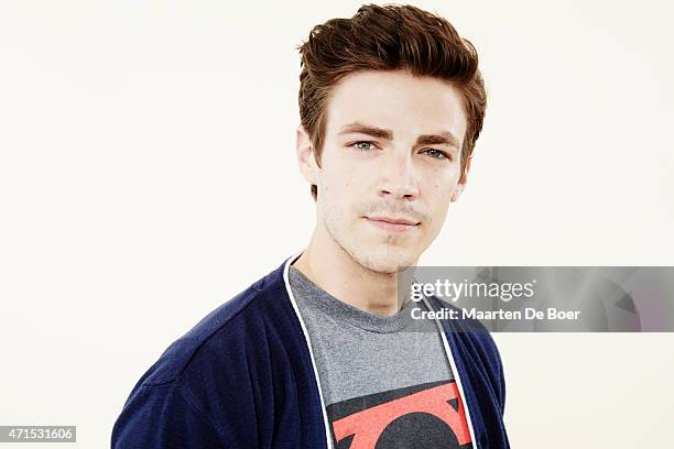 Actor Grant Gustin from CW's 'The Flash' pose for a portrait at the TV Guide portrait studio at San Diego Comic Con for TV Guide Magazine on July 24,...