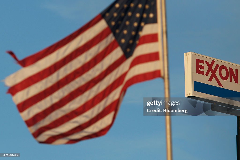 An Exxon Mobil Corp. Gas Station Ahead Of Earnings Figures