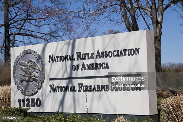national rifle association headquarters sign - nra headquarters stock pictures, royalty-free photos & images