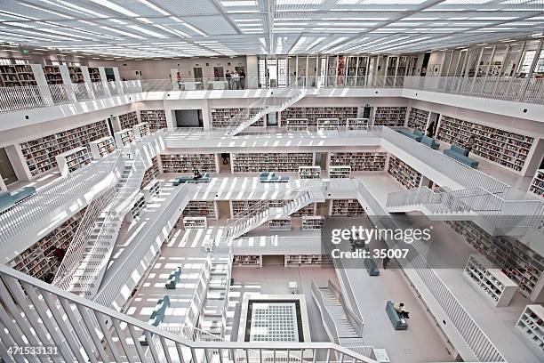 public library - stuttgart library stock pictures, royalty-free photos & images