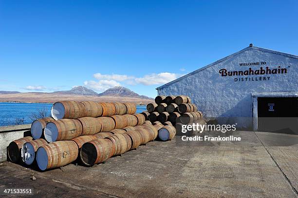 bunnahabhain distillery - scotch whisky stock pictures, royalty-free photos & images