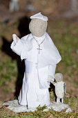 pope francis stone statue