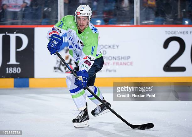 Anze Kopitar of Team Slovenia during the game between Germany and Slovenia on april 29, 2015 in Berlin, Germany.