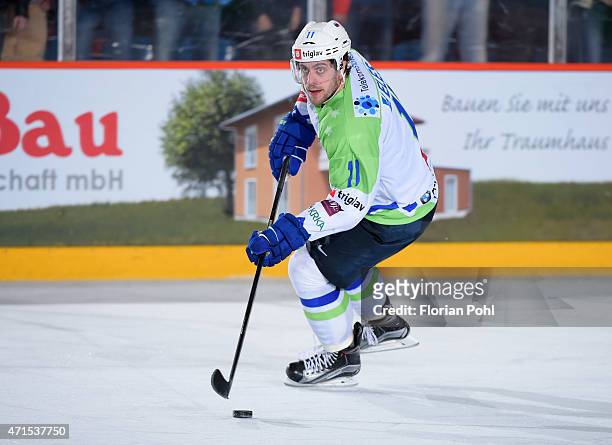 Anze Kopitar of Team Slovenia during the game between Germany and Slovenia on april 29, 2015 in Berlin, Germany.