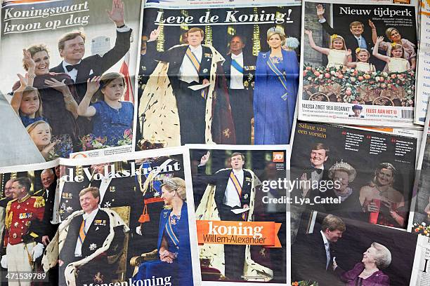 king and queen of the netherlands # 4 xxxl - kröningen av kung willem alexander bildbanksfoton och bilder