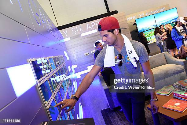 Guests enjoy the Samsung Studio LA Launch Event across from the Grove on April 28, 2015 in Los Angeles, California.