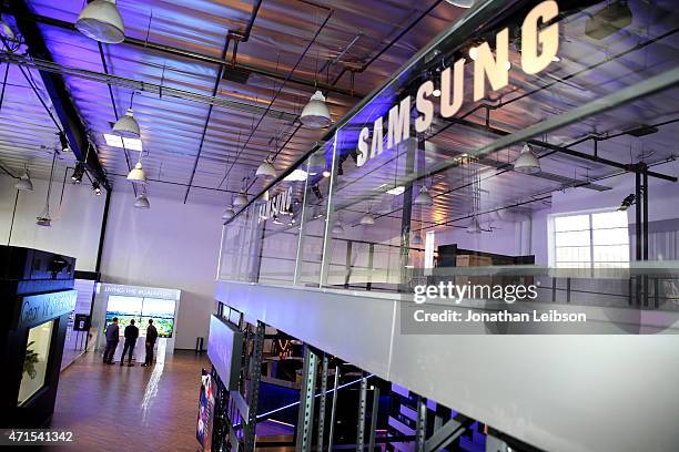 General view at the Samsung Studio LA Launch Event across from the Grove on April 28, 2015 in Los Angeles, California.