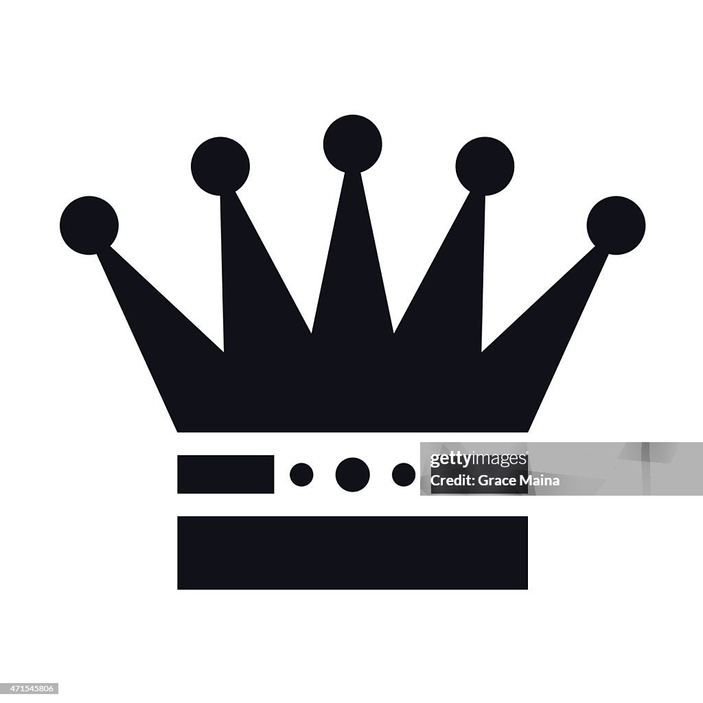 Simple white royalty Crown - VECTOR