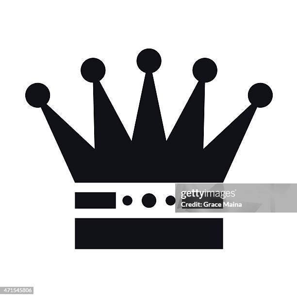 simple white royalty crown - vector - tiara drawing stock illustrations