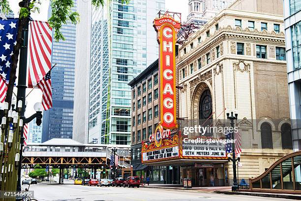 el teatro de chicago en state street - teatro chicago fotografías e imágenes de stock