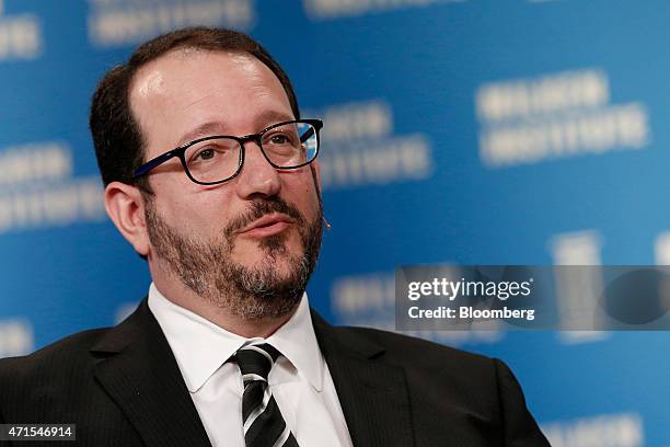 Dan Beckerman, president and chief executive officer of Anschutz Entertainment Group Inc. , speaks during the annual Milken Institute Global...