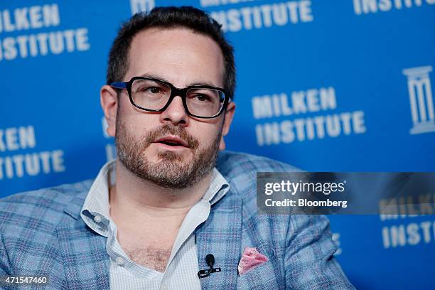 Chad Gutstein, chief executive officer of Machinima Inc., speaks during the annual Milken Institute Global Conference in Beverly Hills, California,...