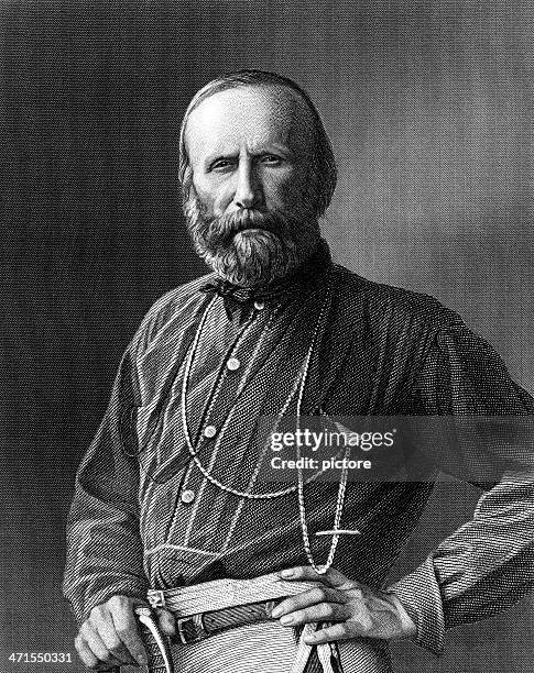 ilustraciones, imágenes clip art, dibujos animados e iconos de stock de giuseppe garibaldi, italiana general y político. - giuseppe garibaldi